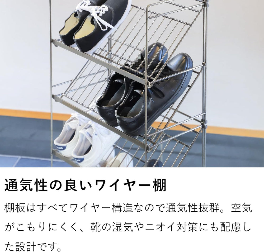COLLEND WW-WSR Wire Shoe Rack, Black