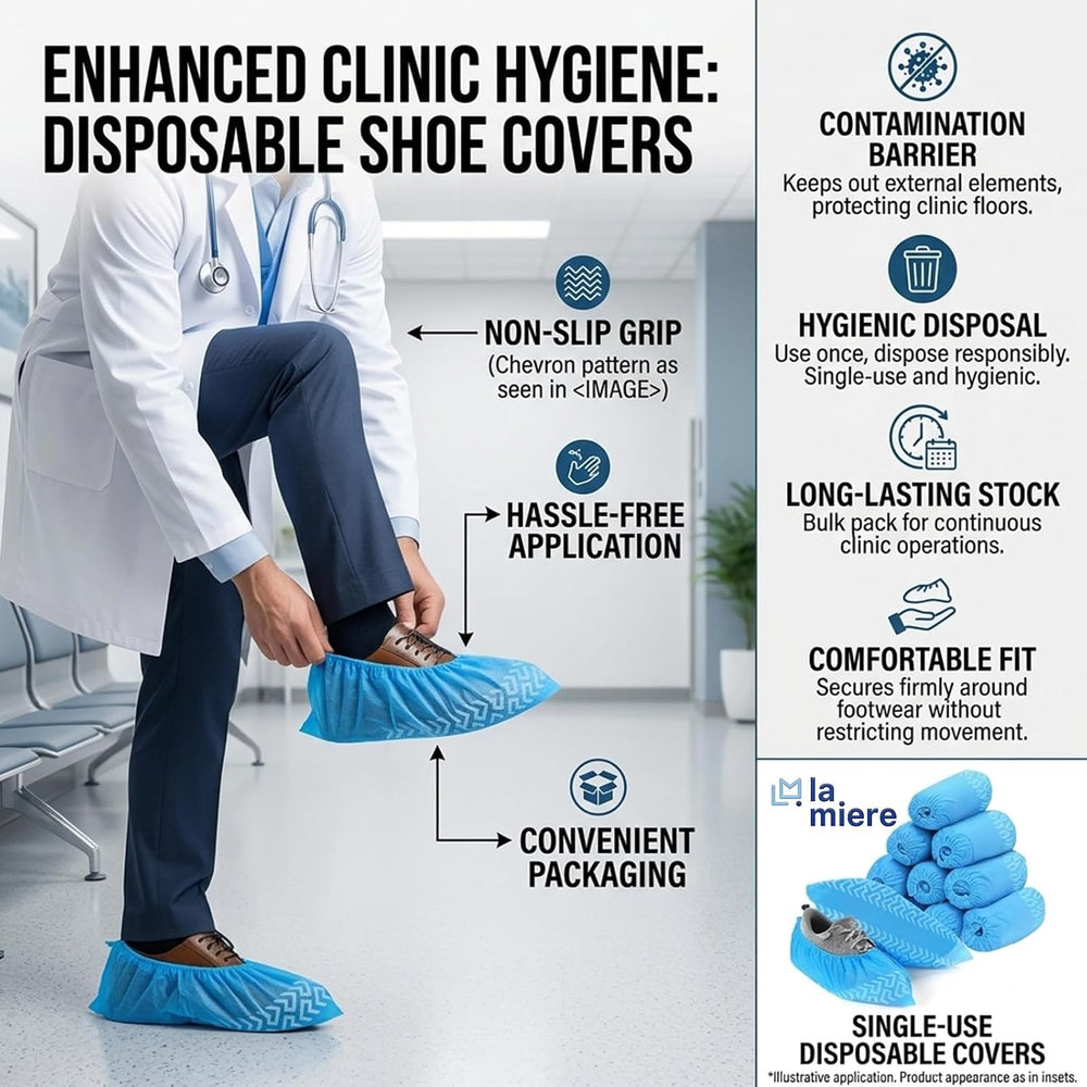 1000 Packs in a Case Disposable Boot & Shoe Covers Non-Slip, Durable, Ind...