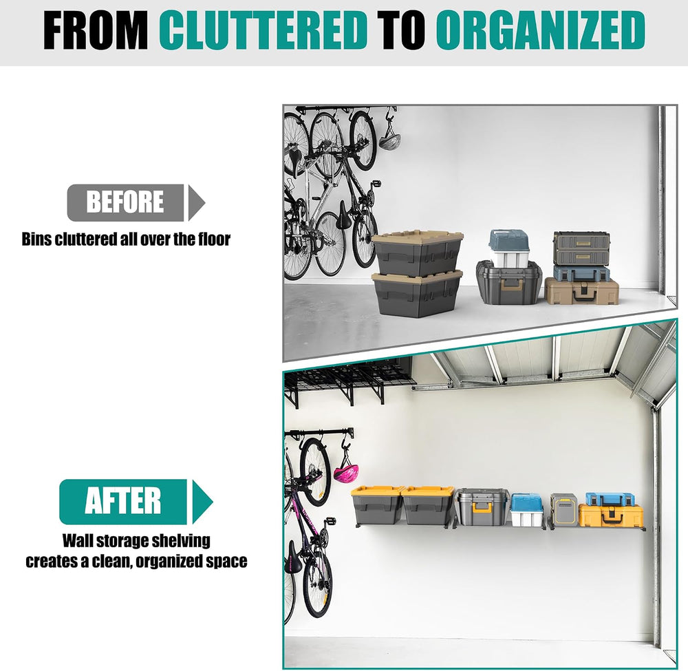 EVERHANGER Wall Mount Garage Storage Shelves Organizer Heavy Duty 33"x 2...