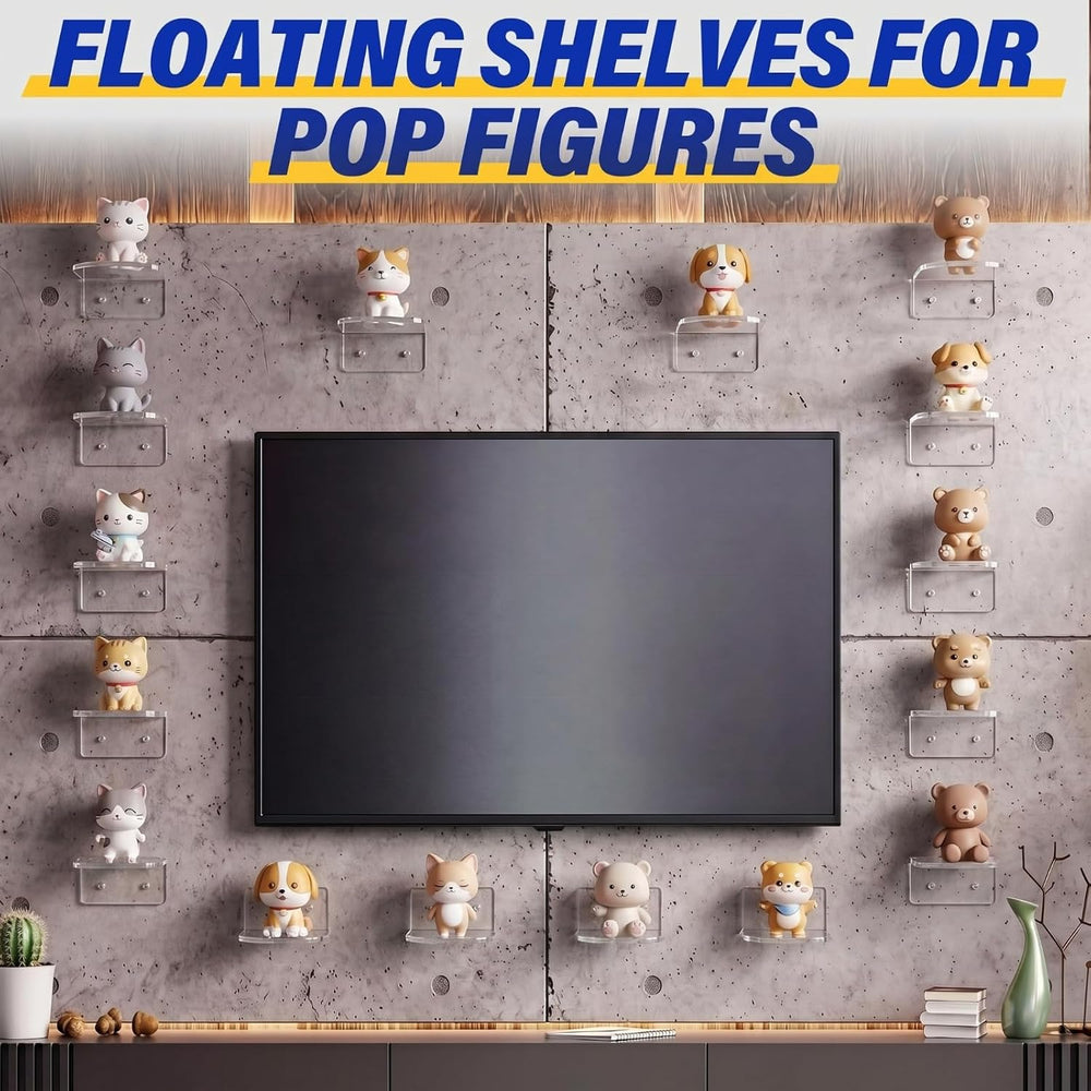 Treela 30 Pack Floating Shoe Display Shelf for Closet Acrylic Clear Shoe Wall...