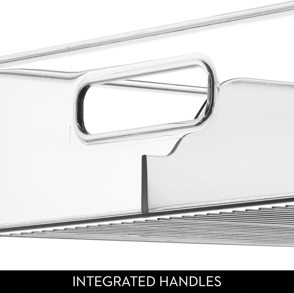 iDesign Divided Pantry Bin with Handles, Set of 3, Clear