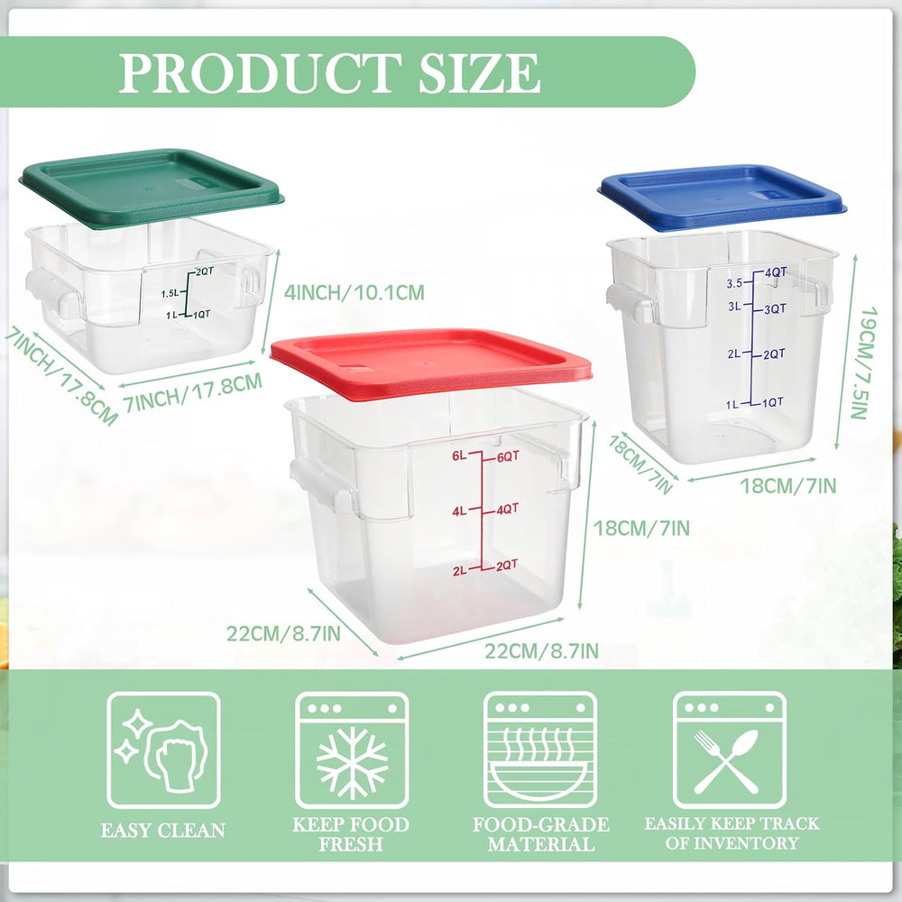 Lallisa 6 Pcs Food Storage Containers with Lids, Clear Square Food Containers...