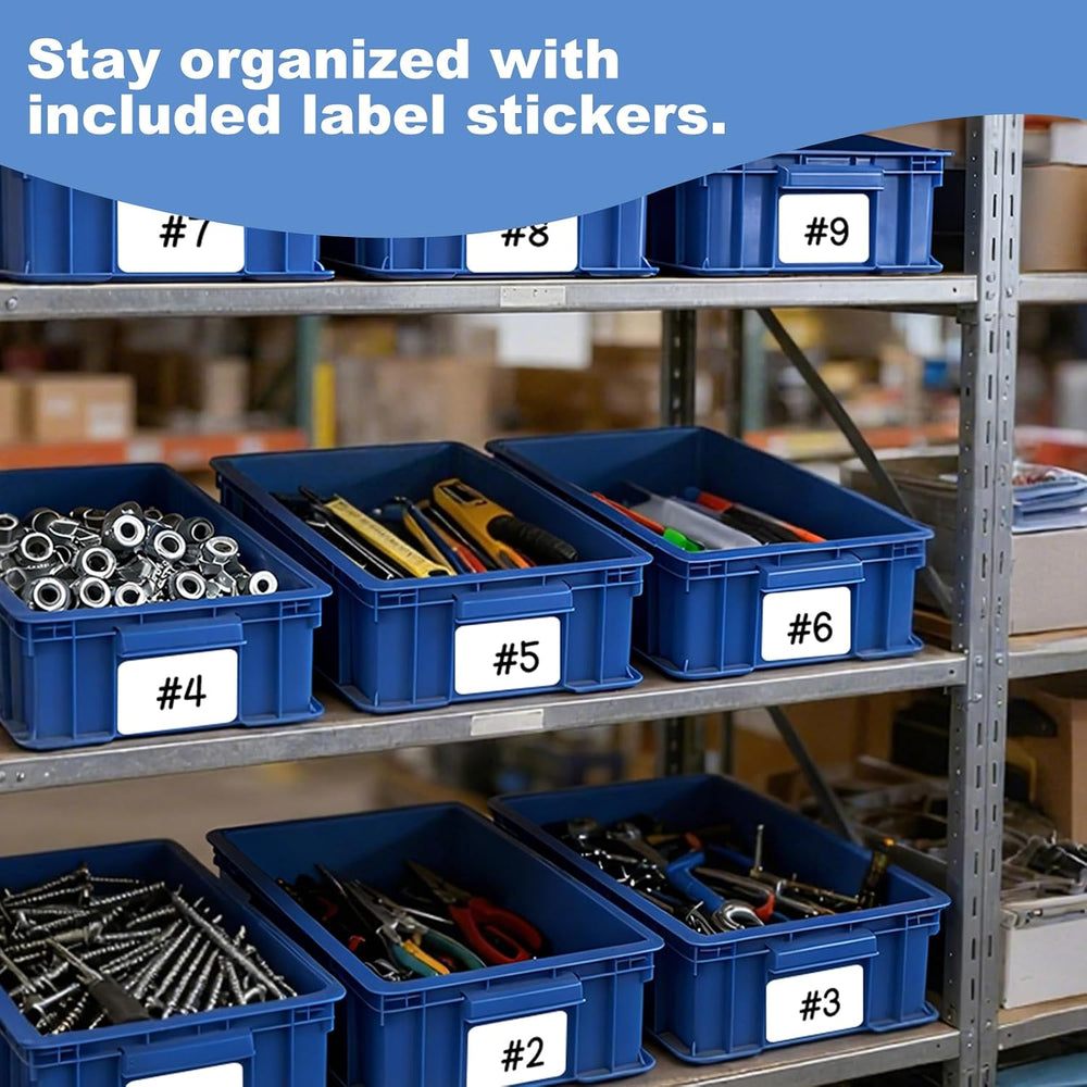 3-Pack Heavy Duty Part Bins, Stackable Tool Storage Bin for Hardware