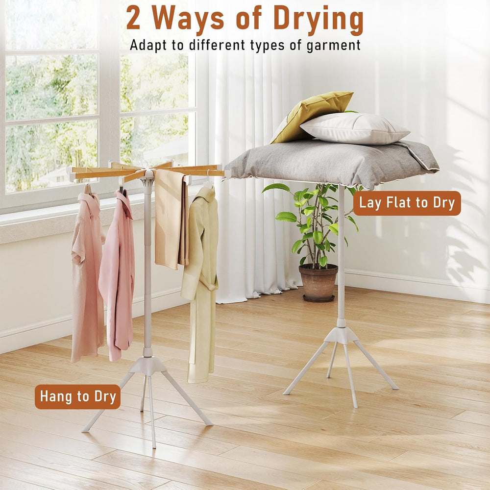 GIANTEX 4 Legs Clothes Drying Rack, Foldable Laundry Drying Rack