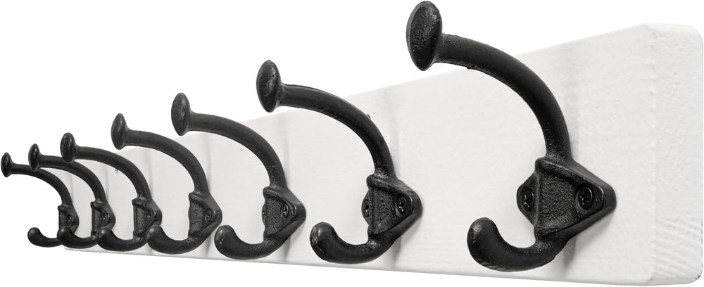 WEBI Rustic Coat Rack Wall Mount,30" Long 7 Cast Iron Coat Hooks Wall Mo...