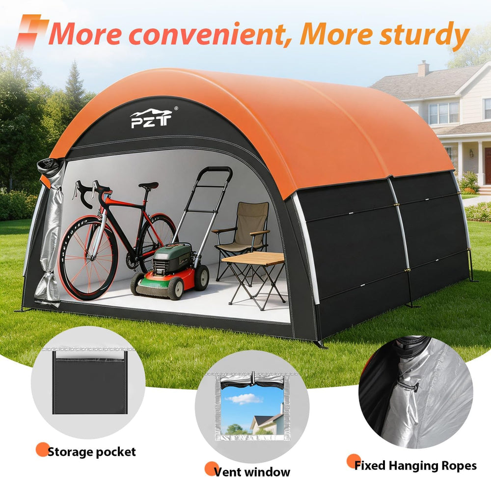Upgraded Bike Tent with Rain Cover, Outdoor Storage Shed for 6-10 Bikes