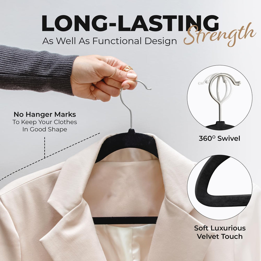 Our Modern Space 200 Pack Velvet Hanger for Shirt Pants Dresses Skirts Suits ...
