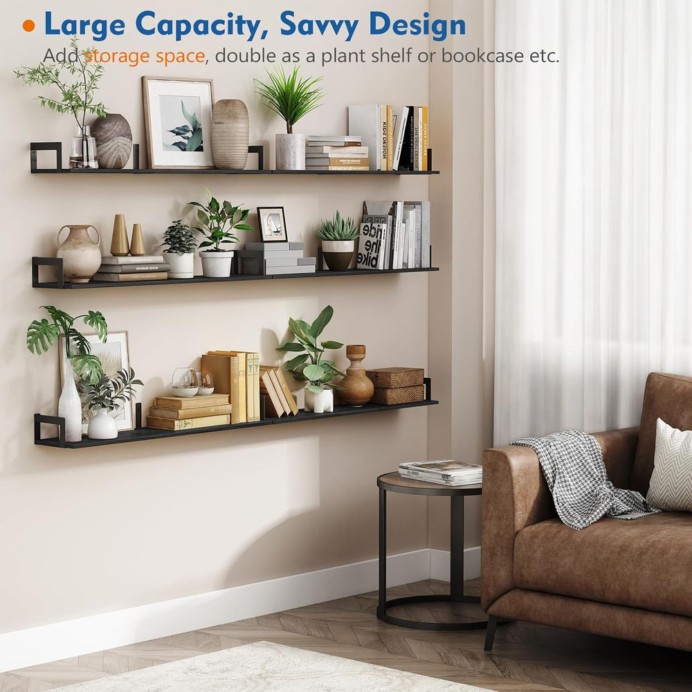Harwaya Large Floating Book Shelves for Wall Set of 3, 36 Inch Long Wall Moun...