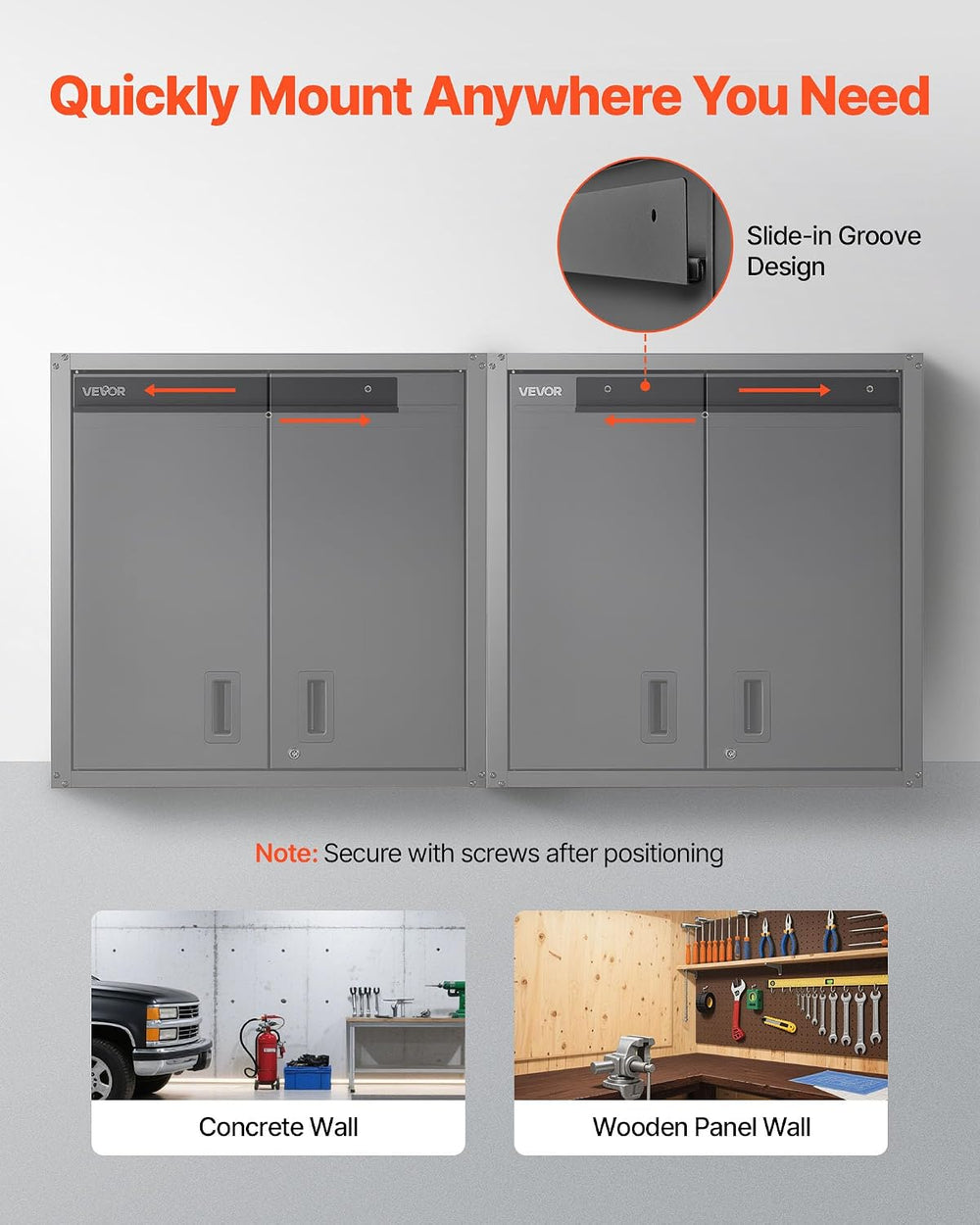 VEVOR Metal Wall Cabinet, 30W x 12.2D x 30H Inch, Steel Floating Hanging Stor...
