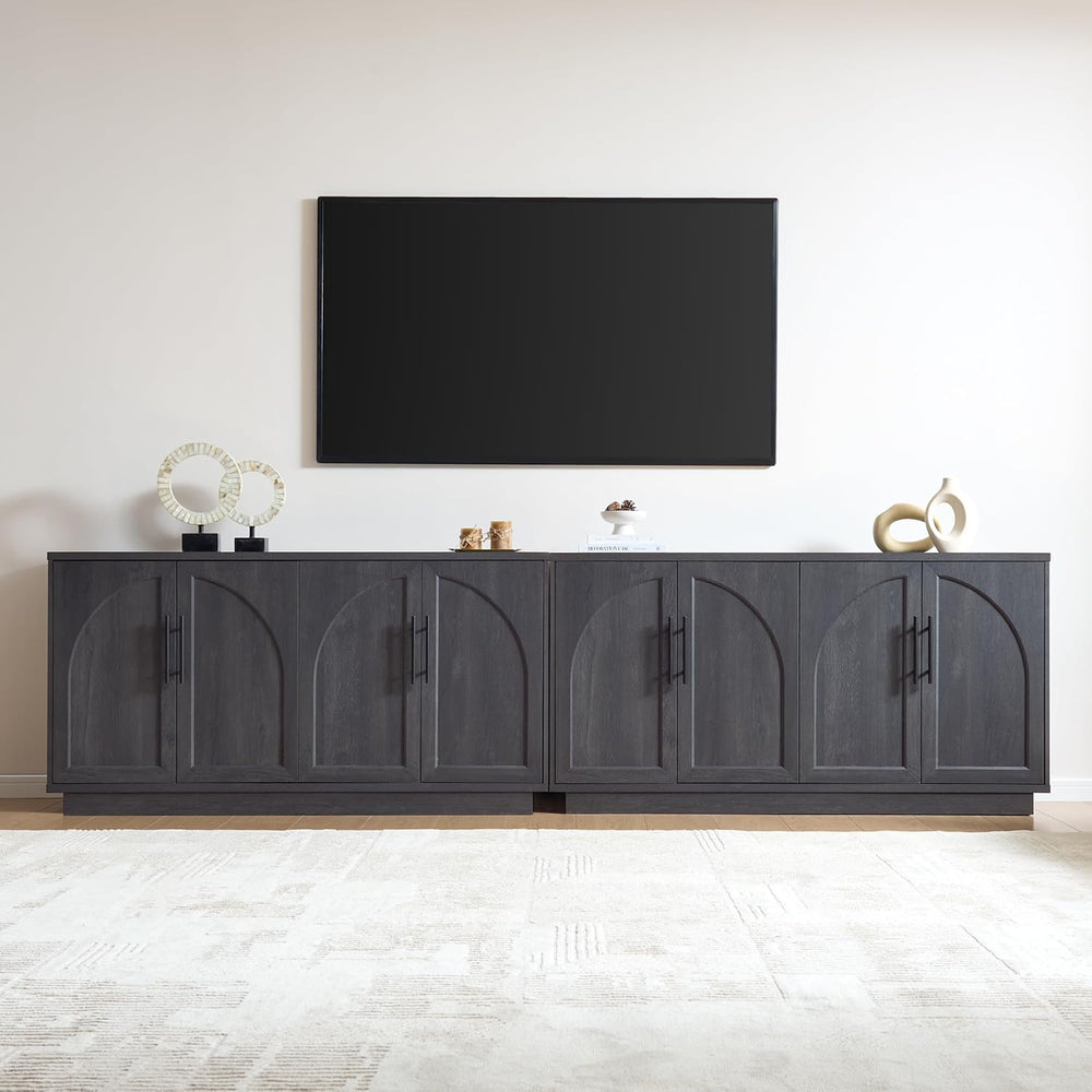 Fatmok 59" Sideboard Buffet Cabinet & TV Stand Set of 2, Modern Arch...
