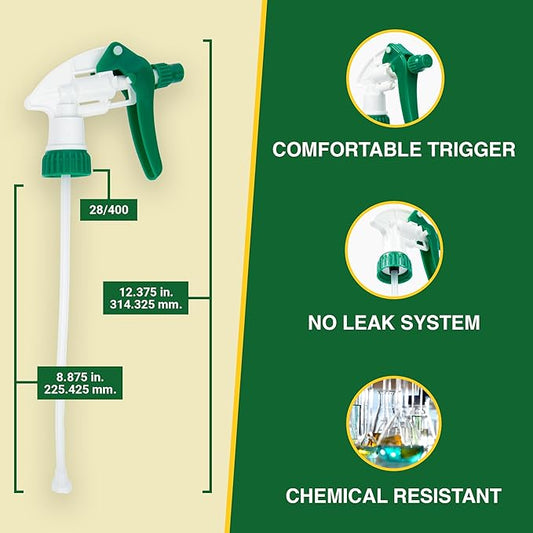 Heluva Green Spray Bottle Nozzle Replacement, Bottle Tops Only - Image 2