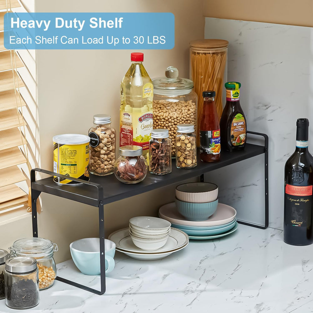 15.5 to 25.5 Inch Kitchen Cabinet Shelf Organizers, Adjustable Kitchen Counte...