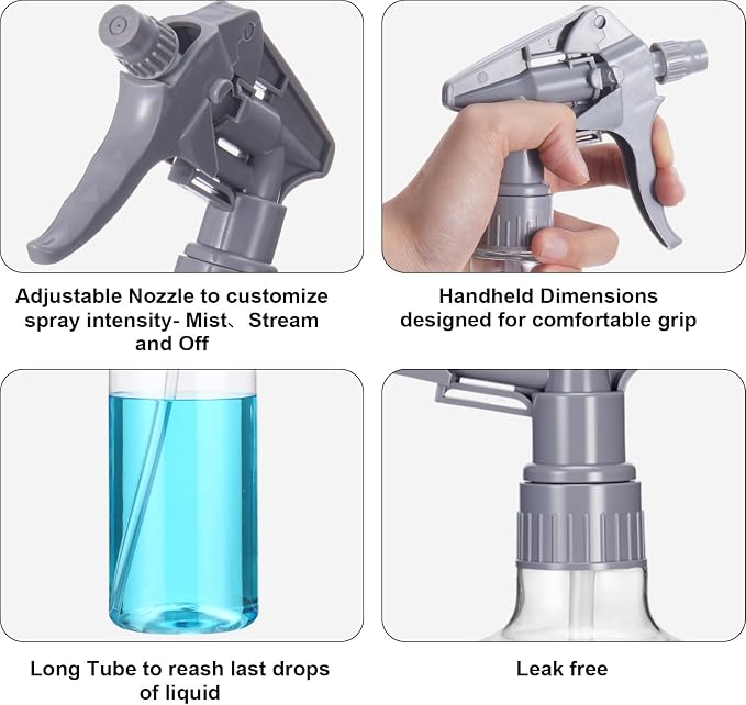 Eccliy 12 Pcs 16 Oz Plastic Spray Bottle, Adjustable Empty Reusable Sprayer - Image 6