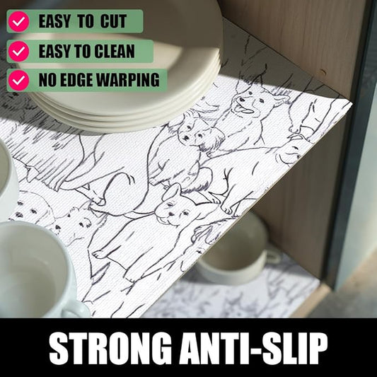 Dog Shelf Liner Non-Adhesive and Strong Non-Slip, Animal Cabinet Drawer Liners - Image 2