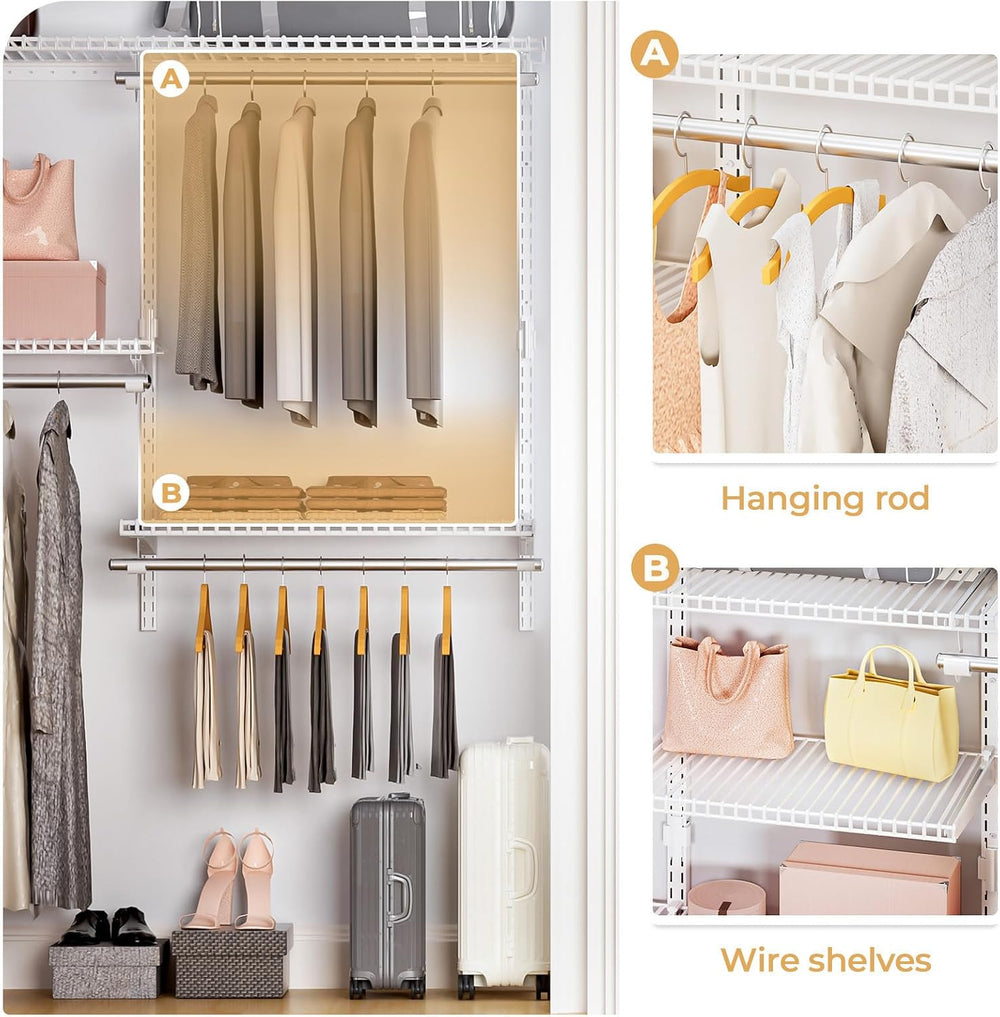 Sturdy Closet Organizer System: 4.4 Ft. Custom Metal Wire Shelving