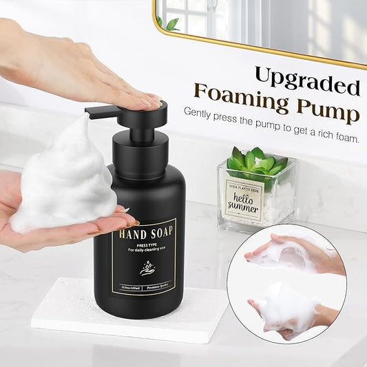 Luxspire Foaming Soap Dispenser, Glass Foam Pump Soap Dispenser, Non-Slip - Image 2
