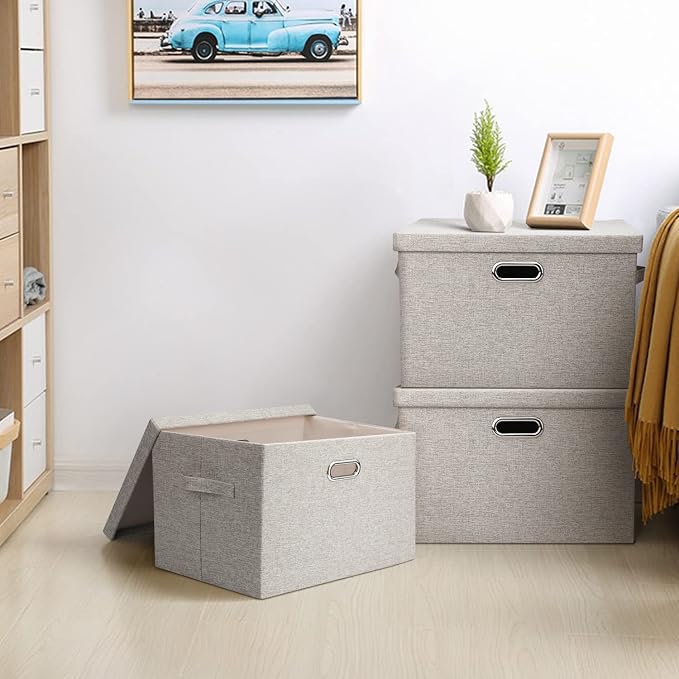 Large 17" 36 Quart Collapsible Stackable Storage Bins - Image 7