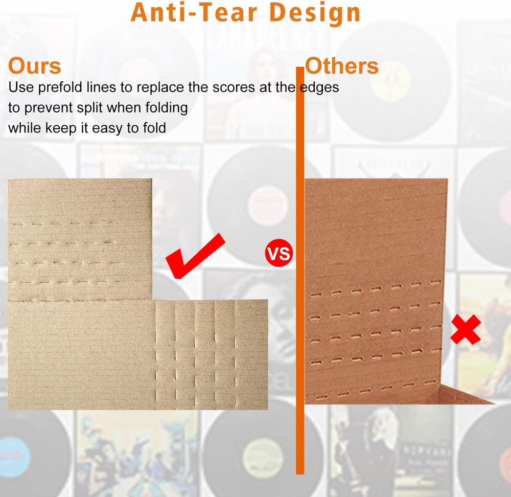 50 Pack Vinyl Record Shipping Mailing Box Mailers, 12.5" x 12.5" x ...