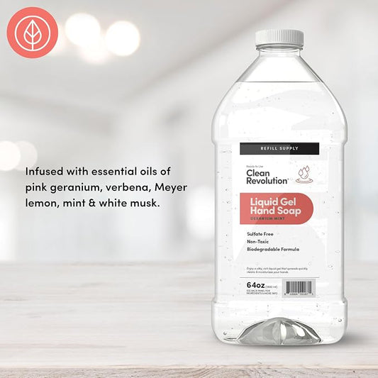Clean Revolution Liquid Gel Hand Soap, Silky Rich Liquid, Quick Lather - Image 2