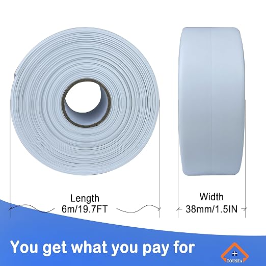 TOUSEA White Caulk Tape for Bathtub Self Adhesive, 1.5" x 19.7Ft sealant Caulk - Image 2