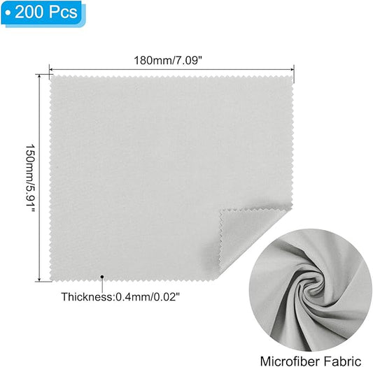 PATIKIL Eyeglass Microfiber Cleaning Cloth 7"x6", 200 Pack Glasses Cleaning - Image 2