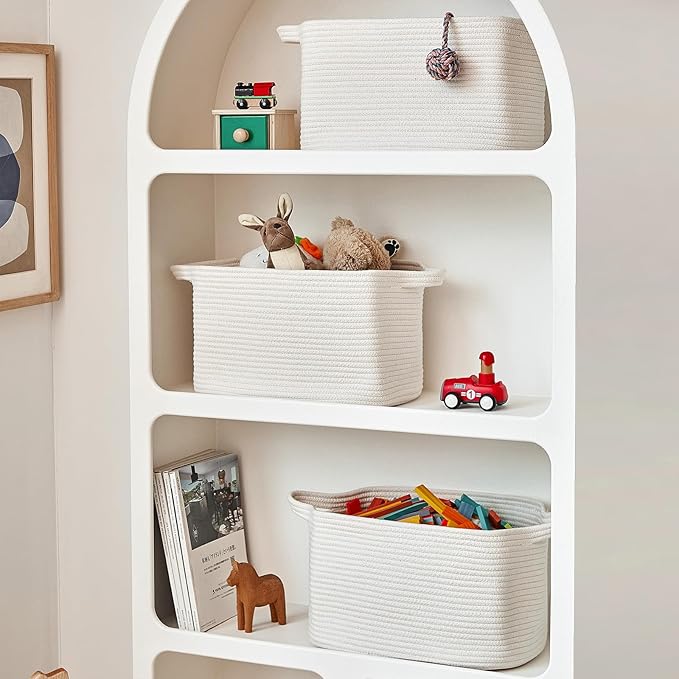 Cotton Rope Storage Basket 15"x10"x9" – Fabric Storage Bins - Image 9