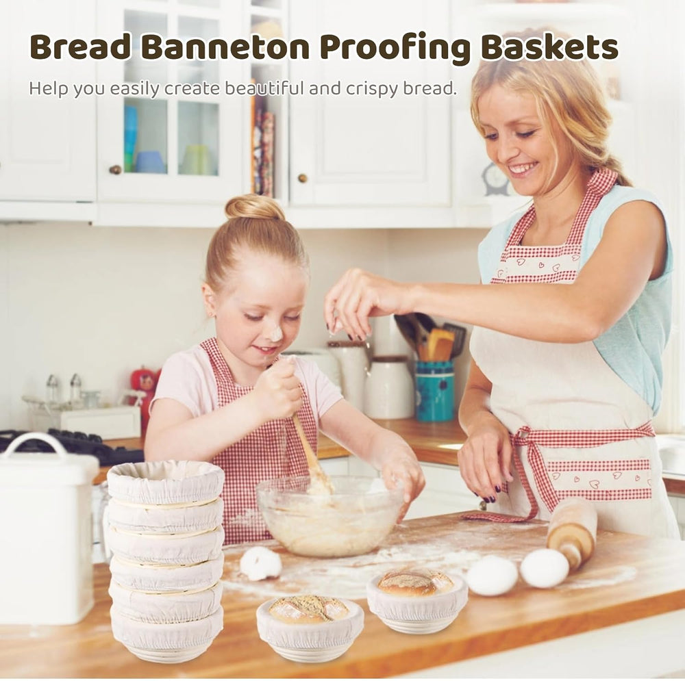 Mini Banneton Basket, Pack of 10 Proofing Basket, Banneton Bread Proofing Bas...