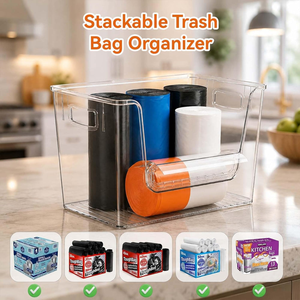 4 Pack Pantry Organizers and Storage with Bamboo Lids