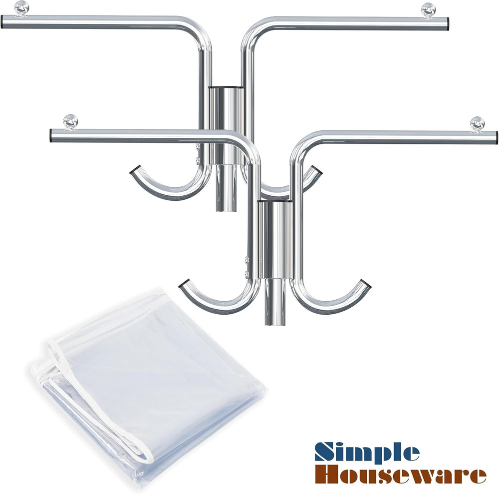 Simple Houseware Industrial Grade Z-Base Garment Rack w/Cover Tube Bracket