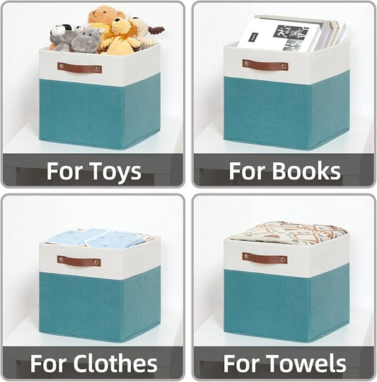 HNZIGE Storage Cubes Bins for Organization Set of 4, Fabric Storage Cube 12 x12 - Image 2