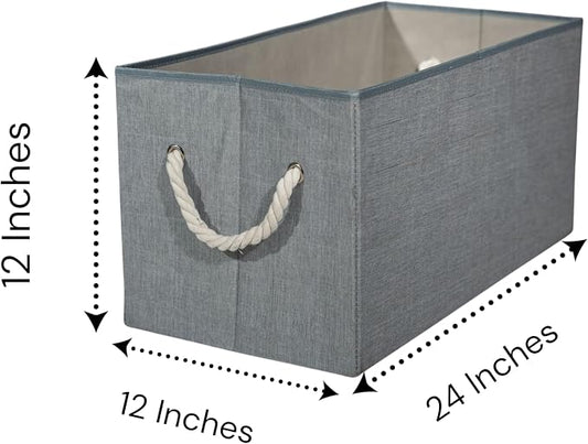 Storage Bins with Rope Handles, Large Decorative Storage Boxes - Image 2