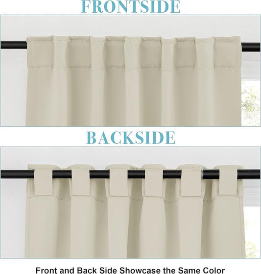 RYB HOME Blackout Curtains for Living Room, Back Tab & Rod Pocket Top - Image 2