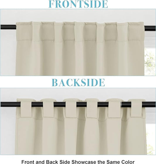 RYB HOME Room Darkening Curtains 2 Panels Set, Energy Efficient Privacy Drapes - Image 2
