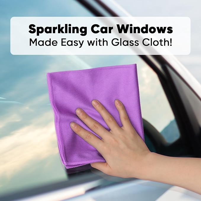 HOMEXCEL Microfiber Glass Cleaning Cloths 6 PK, Lint Free Streak Free, Reusable - Image 8