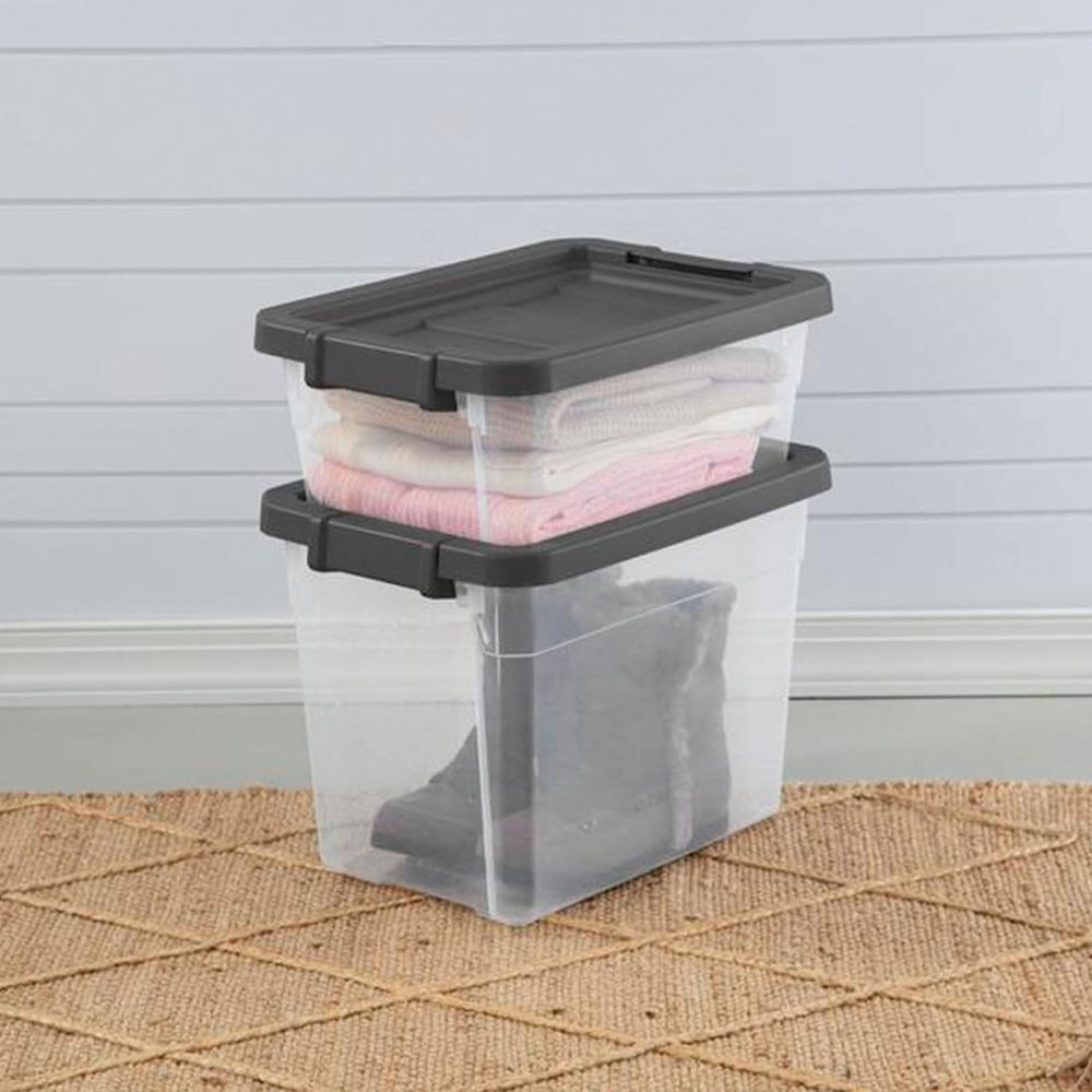 Sterilite Modular Stacker Box with Latching Lid, 30 Quart, 24-Pack