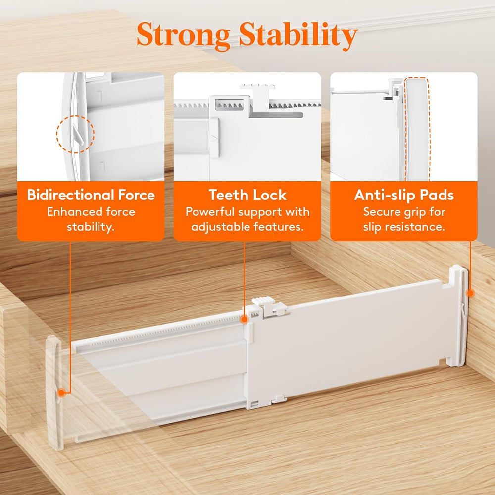 Lifewit 14 Pack 4" High Drawer Divider, Adjustable Drawer Organizer Clothes