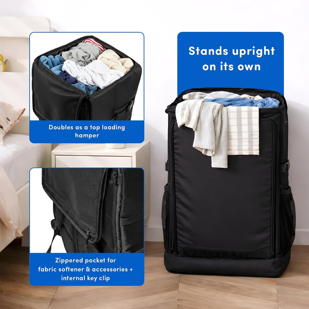 Otis 90L Extra Large Laundry Backpack Bag with Front-Load Access, Heavy Duty ...