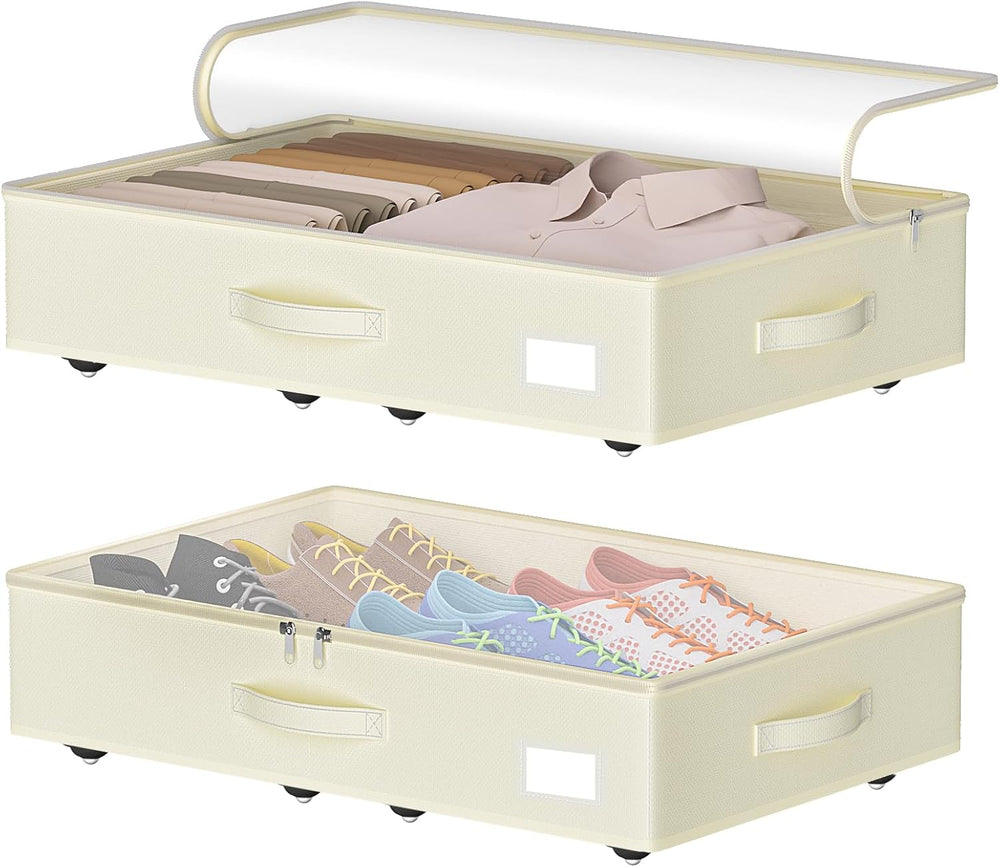 EE-RoomWorld Under Bed Storage with Wheels, No Assemble Required 5.5 inches h...