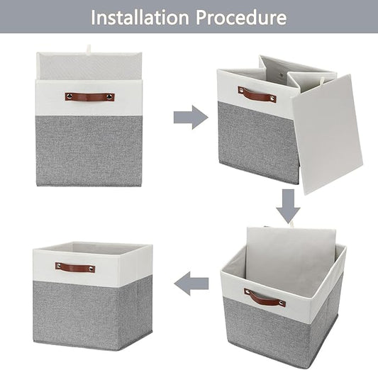 HNZIGE Fabric Storage Cubes 12x12 Cube Storage Bins, Decorative Cube Organizers - Image 2