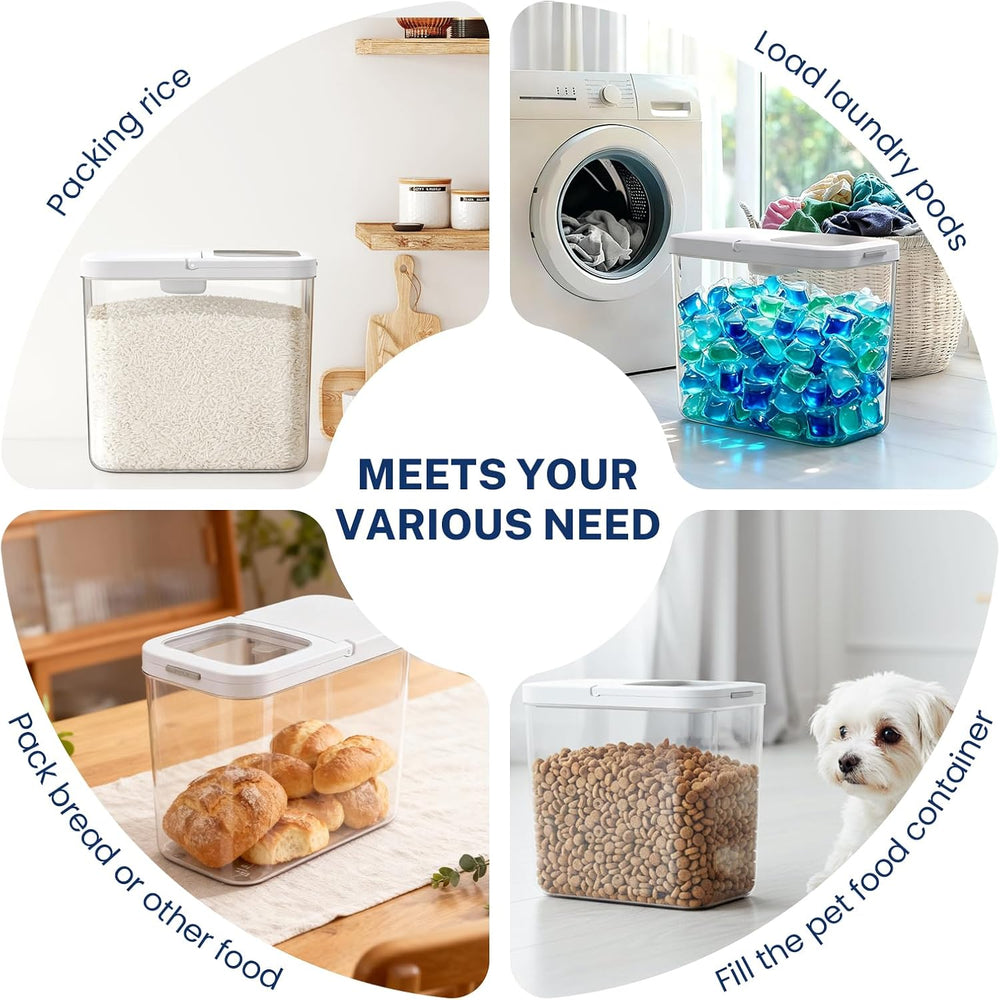 LEAWALK 12 Lbs Airtight Dog Cat Food Storage Container and Dog Treat Containe...