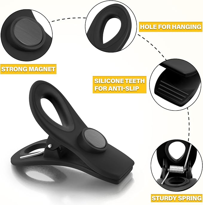 Magnetic Chip Clips, 10 Pack Plastic Bag Clips - Image 6