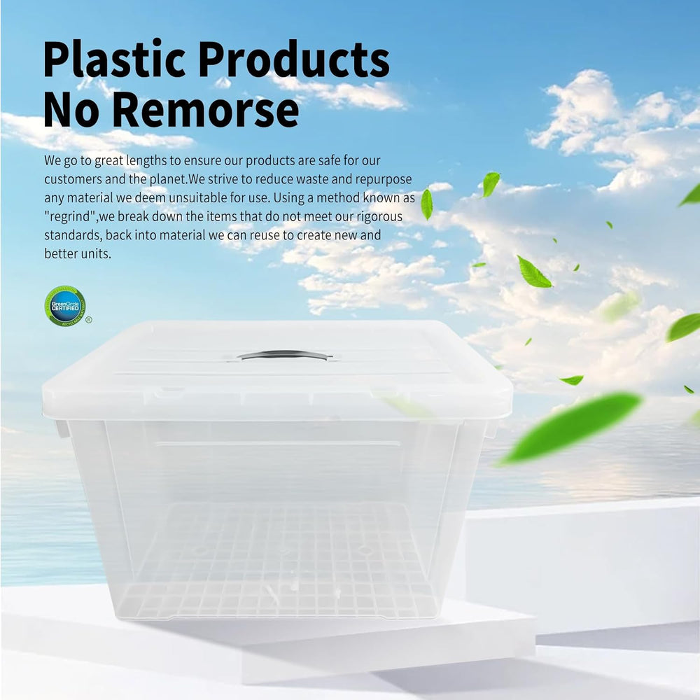 90 Quart 4-Pack Stackable Clear Storage Bins with Lids