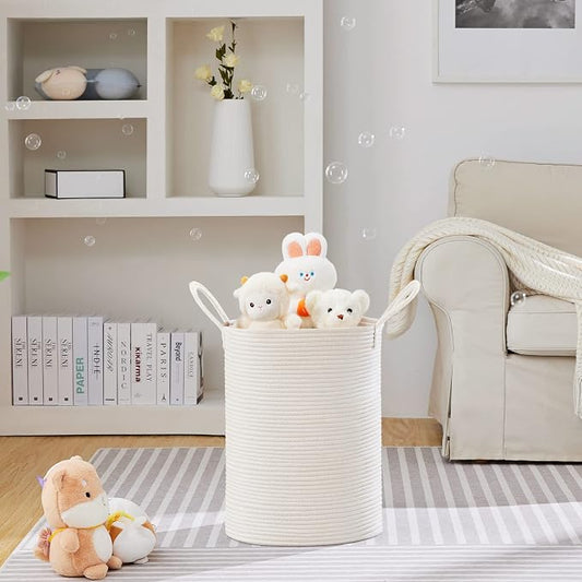 VIPOSCO Large Laundry Hamper, Tall Woven Rope Storage Basket - Image 2