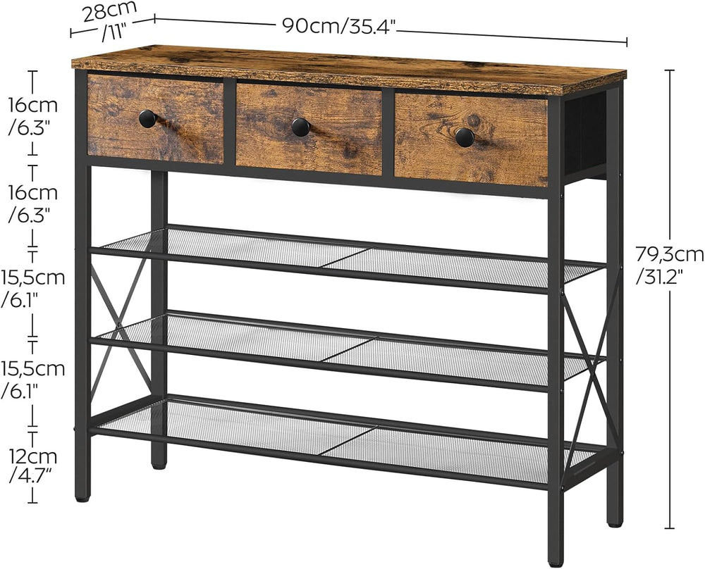 YATINEY 4-Tier Shoe Rack with 3 Drawers, Metal Shoe Organizer for 15 Pairs wi...