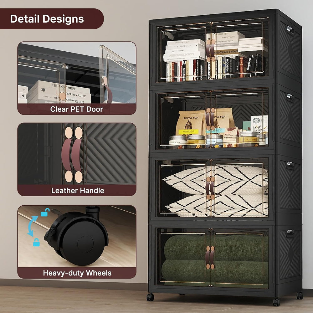 UAMFURI Stackable Storage Bins with Lids, 1440QT Lockable Storage Cabinet