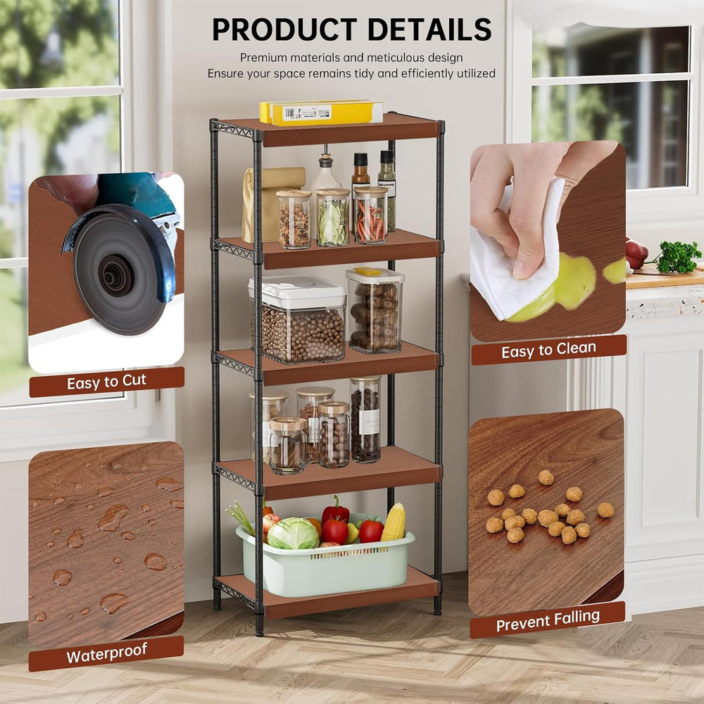 5PCS Wire Shelf Covers for Pantry, Preventing Leakage of Items & Removabl...