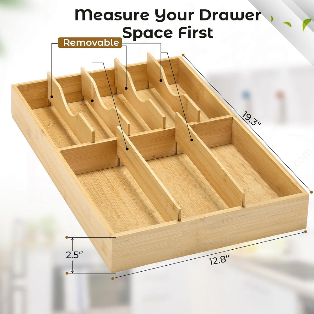 Fabsome Silverware Organizer for Kitchen Drawers, 2.5'' Deep 12.8'...