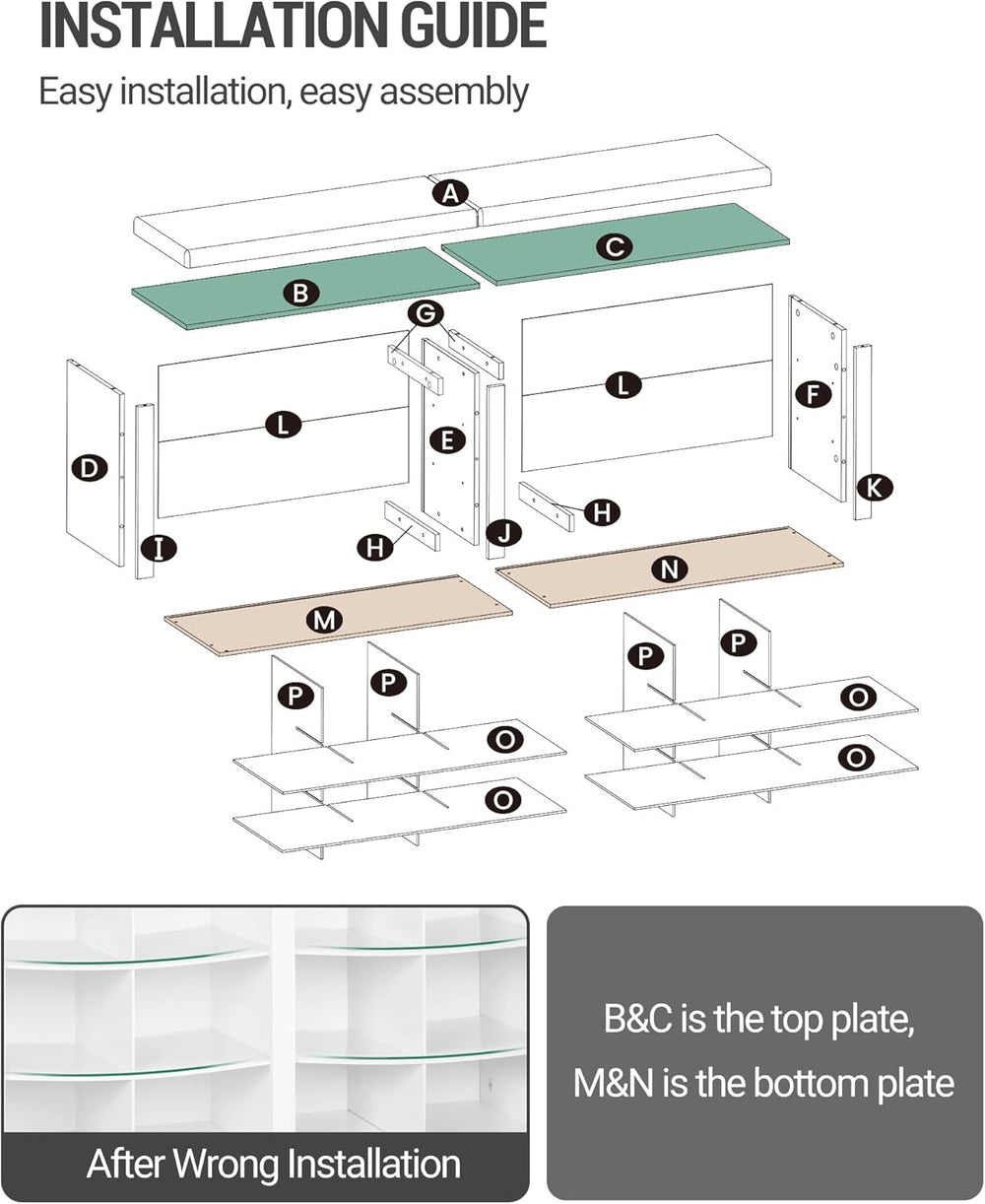 Hzuaneri Shoe Storage Bench with Cushion, Storage Bench with 18 Cubbies