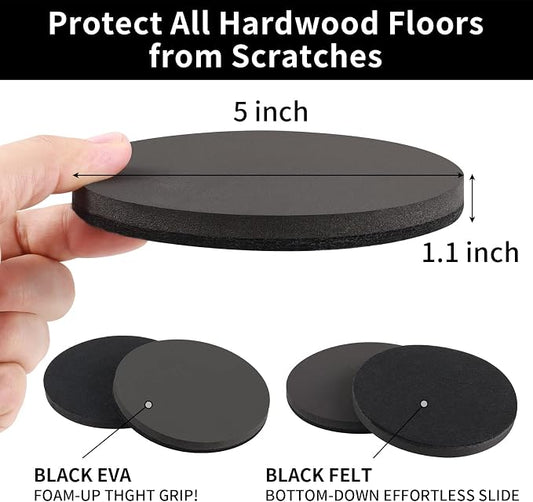 Ezprotekt 5" Round Felt Furniture Movers Sliders - Image 2