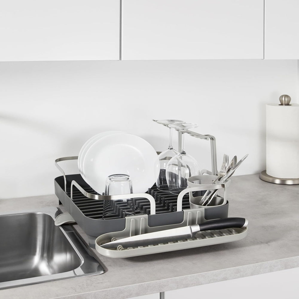 Umbra Holster Dish Rack– Molded Plastic Dish Drying Rack with Drainage Spout,...